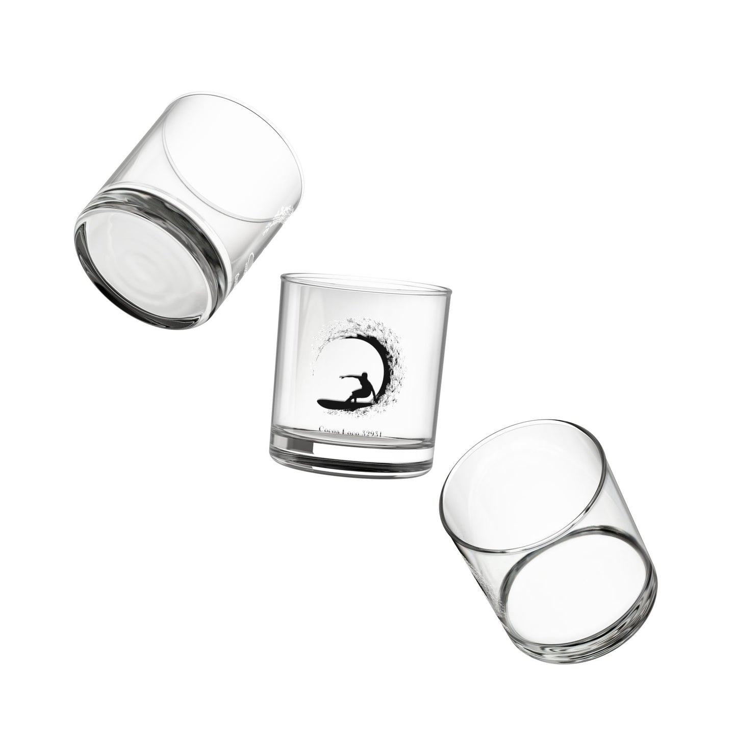 Surfer Wave Rocks Glass - 10oz Whiskey Tumbler