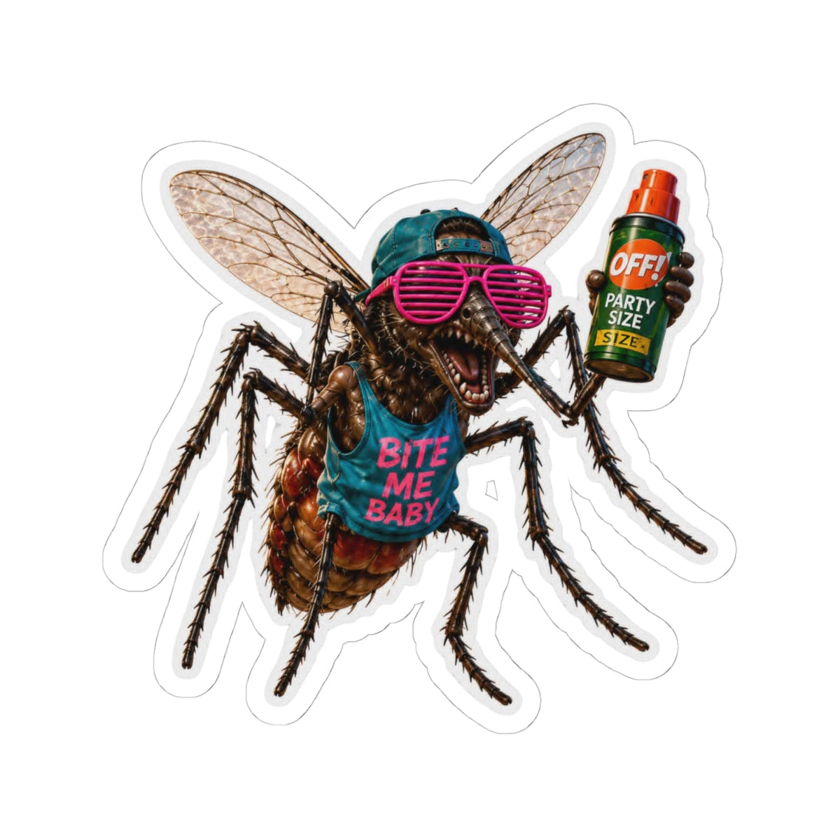 Party Mosquito Sticker — 'Bite Me Baby'