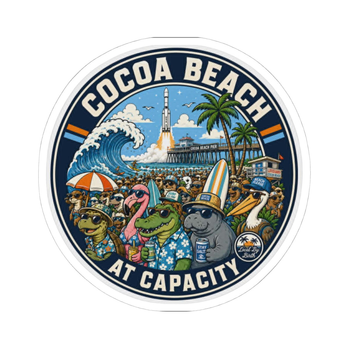 Cocoa Beach At Capacity Sticker